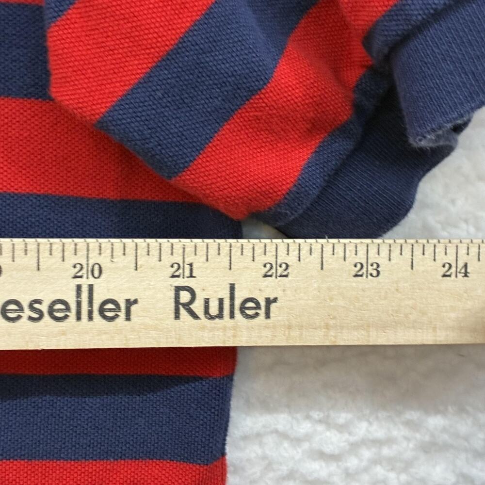 Vintage Polo By Ralph Lauren Polo Shirt Mens Large Red Navy Striped Pony Golf - Picture 8 of 10